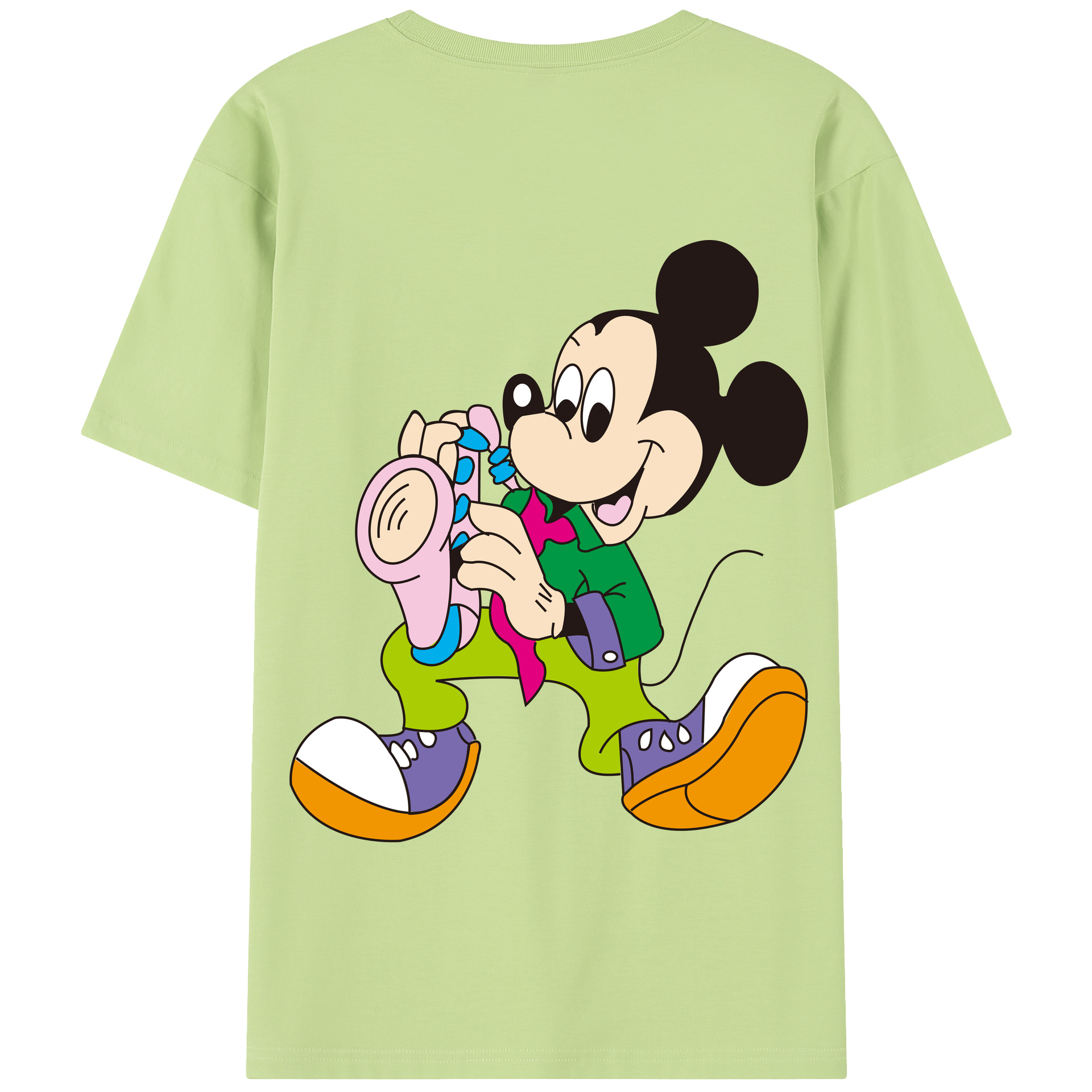 （画像用） ミッキーマウス Mickey Mouse 綿100％半袖Tシャツ（背面プリント）